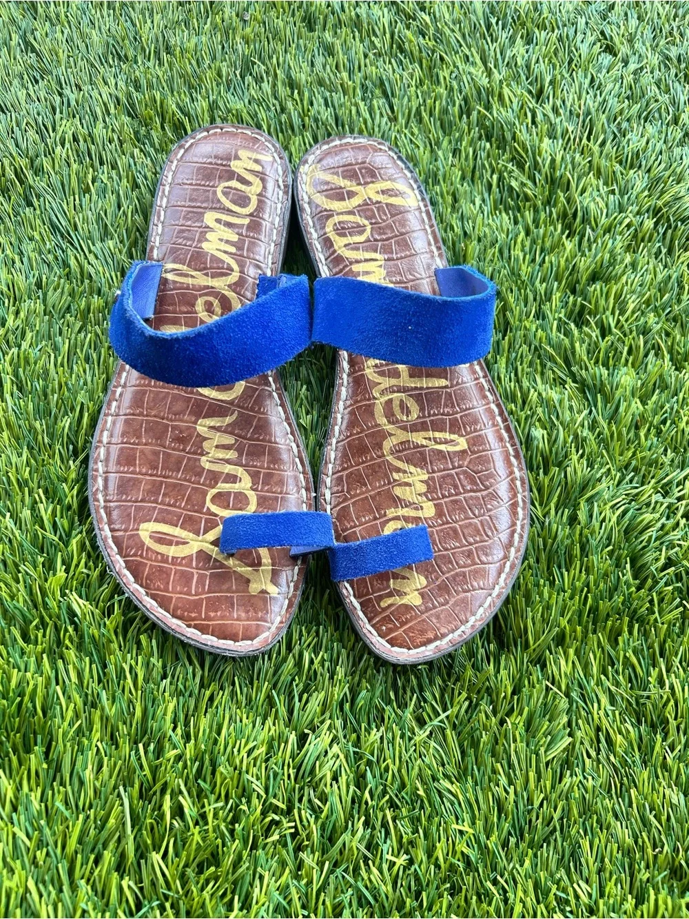 Sam Edelman Blue Suede Slide Sandal